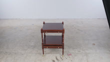 Load and play video in Gallery viewer, The Bombay Company Mahogany Finish Butler Tray Side Table with Drawer
