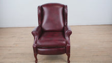 Load and play video in Gallery viewer, Alsace Burgundy Leather Wingback Recliner by Lane Furniture
