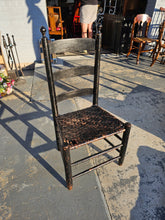 Load image into Gallery viewer, Black Farmhouse Style Ladder Back Chair
