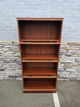 Load image into Gallery viewer, Barrister-Style Bookcase with Glass Doors – Rich Cherry Finish
