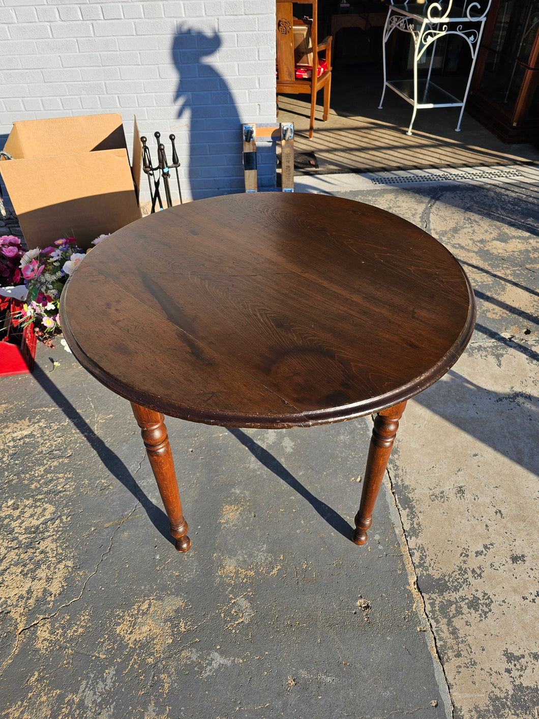 Antique Round Solid Wood Table