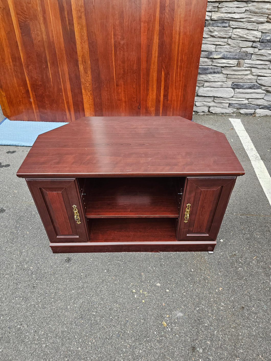 Mahogany-Tone TV Stand / Media Cabinet
