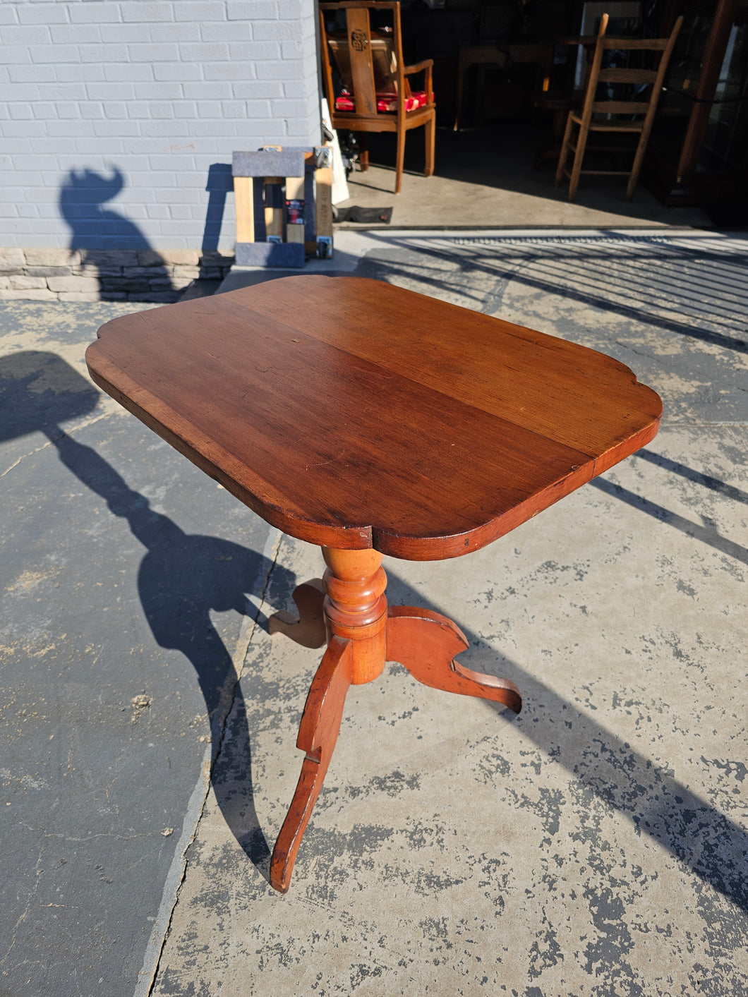Antique Rectangular Flip-Top Side Table
