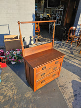 Load image into Gallery viewer, Antique Oak Washstand with Towel Rack
