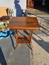 Load image into Gallery viewer, Antique Eastlake Side Table with Lower Shelf – Solid Walnut Accent Table
