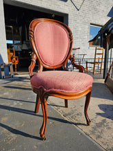 Load image into Gallery viewer, Victorian Parlor Chair with Carved Walnut Frame
