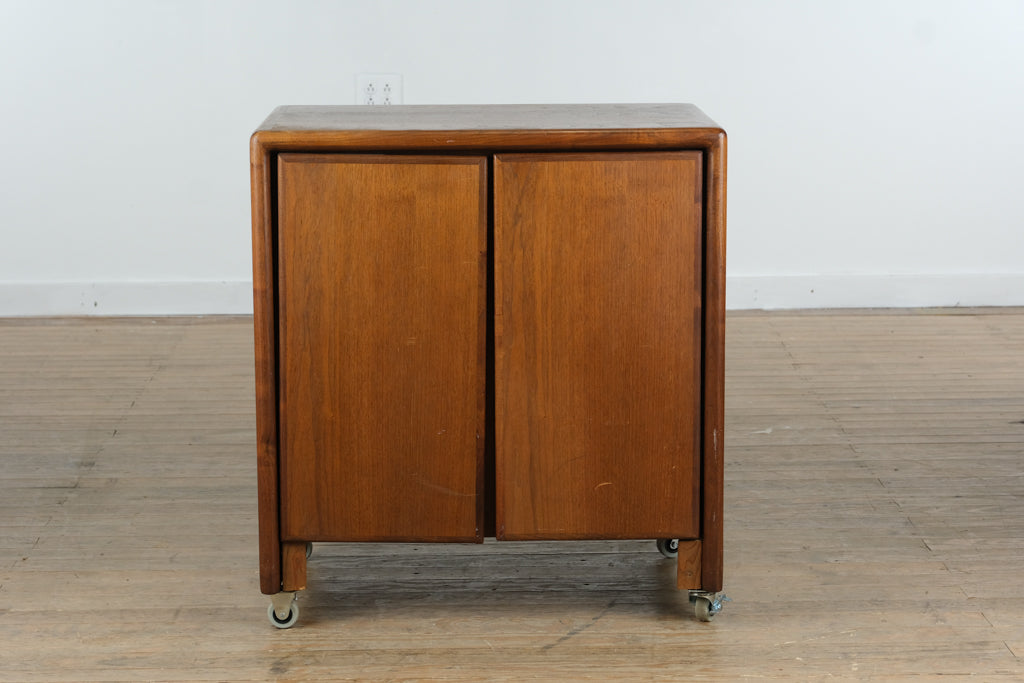 Modern Solid Wood Office Credenza – Rolling Storage Cabinet
