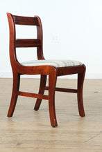 Load image into Gallery viewer, Mahogany Saber-Legged Side Chair – Striped Upholstered Seat
