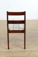 Load image into Gallery viewer, Mahogany Saber-Legged Side Chair – Striped Upholstered Seat
