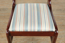 Load image into Gallery viewer, Mahogany Saber-Legged Side Chair – Striped Upholstered Seat

