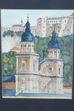 Load image into Gallery viewer, Salzburg Cathedral Watercolor Signed by Artist
