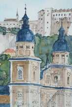 Load image into Gallery viewer, Salzburg Cathedral Watercolor Signed by Artist
