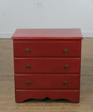 Load image into Gallery viewer, Red Rolling Chest with Drop-Front Desk – Child’s Secretary Chest on Casters
