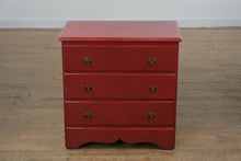 Load image into Gallery viewer, Red Rolling Chest with Drop-Front Desk – Child’s Secretary Chest on Casters
