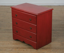 Load image into Gallery viewer, Red Rolling Chest with Drop-Front Desk – Child’s Secretary Chest on Casters
