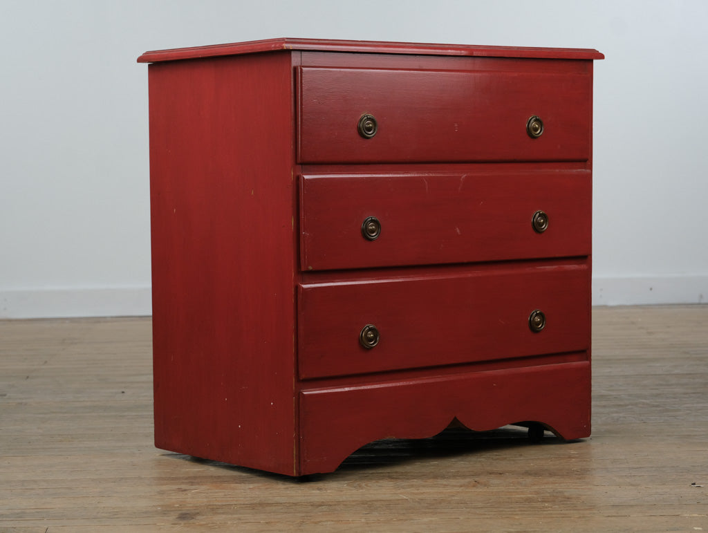 Red Rolling Chest with Drop-Front Desk – Child’s Secretary Chest on Casters