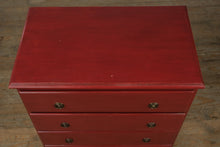 Load image into Gallery viewer, Red Rolling Chest with Drop-Front Desk – Child’s Secretary Chest on Casters
