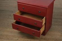 Load image into Gallery viewer, Red Rolling Chest with Drop-Front Desk – Child’s Secretary Chest on Casters
