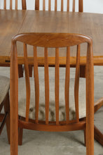 Load image into Gallery viewer, Vintage Solid Teak Mid Century Modern Dining Table and 6 Chair Set with 2 Leaves - Online Only
