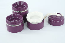 Load image into Gallery viewer, Vintage-Style Purple Insulated Stainless Steel Lunch Container with Carrying Case – 3-Tier Stackable Food Jar

