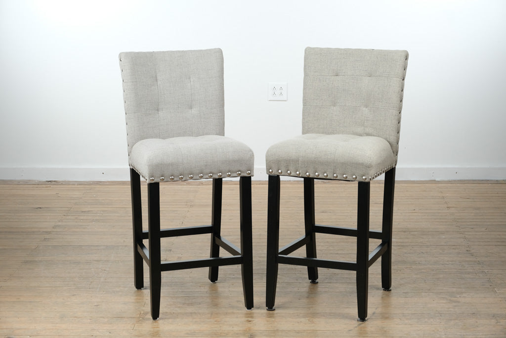 Pair of Modern Tufted Barstools