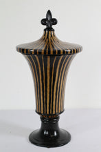 Load image into Gallery viewer, Black and Gold Lidded Urn
