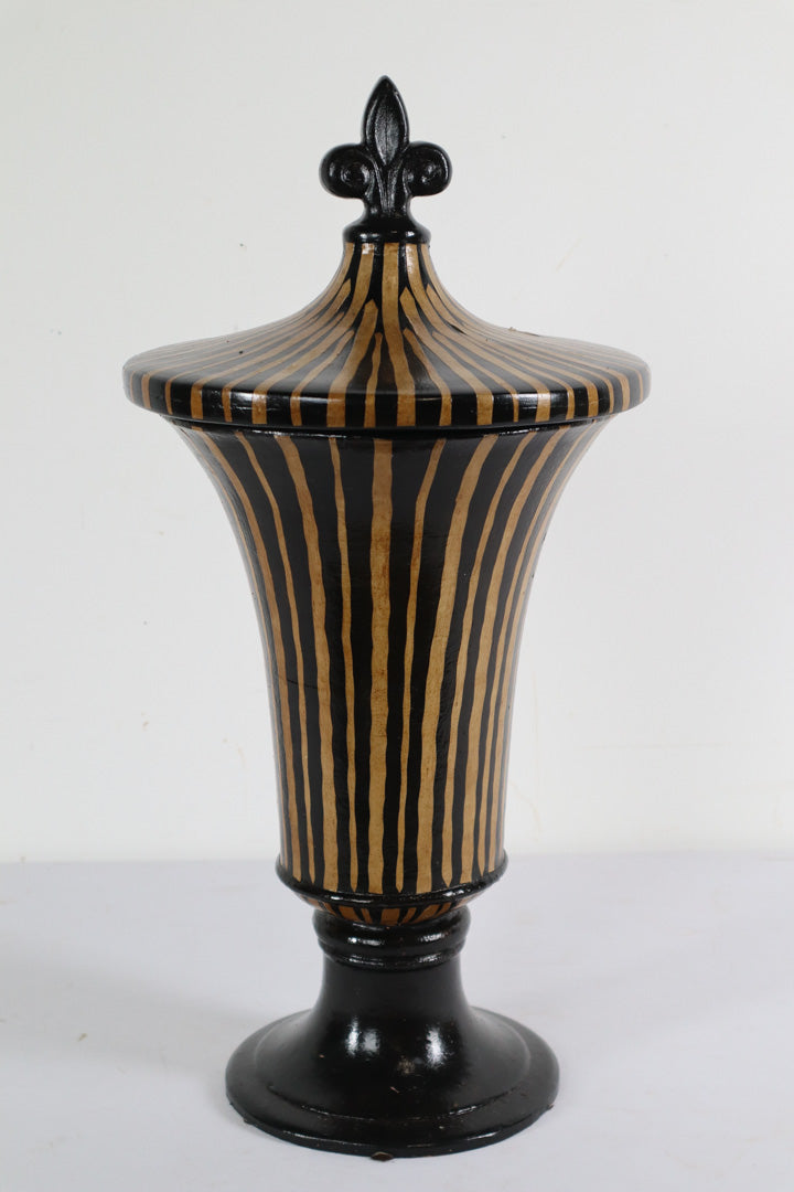 Black and Gold Lidded Urn