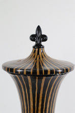 Load image into Gallery viewer, Black and Gold Lidded Urn
