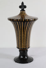 Load image into Gallery viewer, Black and Gold Lidded Urn
