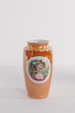 Load image into Gallery viewer, Lusterware Portrait Vase – Hand-Painted Lady Cameo, 8” Tall
