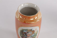 Load image into Gallery viewer, Lusterware Portrait Vase – Hand-Painted Lady Cameo, 8” Tall
