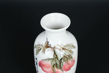 Load image into Gallery viewer, Hand-Painted Chinese Porcelain Vase with Peaches and Calligraphy
