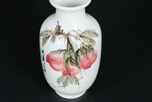 Load image into Gallery viewer, Hand-Painted Chinese Porcelain Vase with Peaches and Calligraphy
