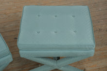 Load image into Gallery viewer, Mid-Century Inspired Transitional Upholstered X-Base Benches – Pair
