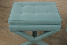 Load image into Gallery viewer, Mid-Century Inspired Transitional Upholstered X-Base Benches – Pair
