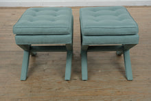 Load image into Gallery viewer, Mid-Century Inspired Transitional Upholstered X-Base Benches – Pair
