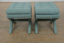 Load image into Gallery viewer, Mid-Century Inspired Transitional Upholstered X-Base Benches – Pair
