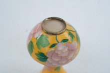 Load image into Gallery viewer, Chinese Style Yellow Cloisonne Enamel Vase Pink Blue Peony Flowers 4 5 Inch
