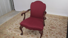 Load and play video in Gallery viewer, Vintage Acanthus Carved Arm Chair with Ball and Claw Feet
