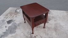 Load and play video in Gallery viewer, Quality Cherry Side Table with Lower Shelf and Drawer
