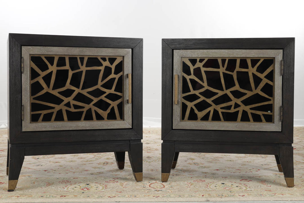 Ryker Charcoal Cabinet Side Tables - Magnussen - Showroom Samples
