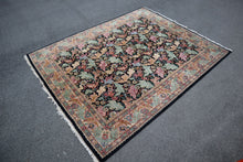 Load image into Gallery viewer, High Quality Hand Woven Black with Flowers Rug - 10&#39; x 8&#39;
