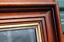 Load image into Gallery viewer, Antique Wooden Mirror with Gold Interior Trim
