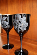 Load image into Gallery viewer, Pair of Black Noritake Wine Glasses
