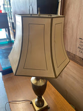 Load image into Gallery viewer, Vintage Brass Lamp with Paper Shade

