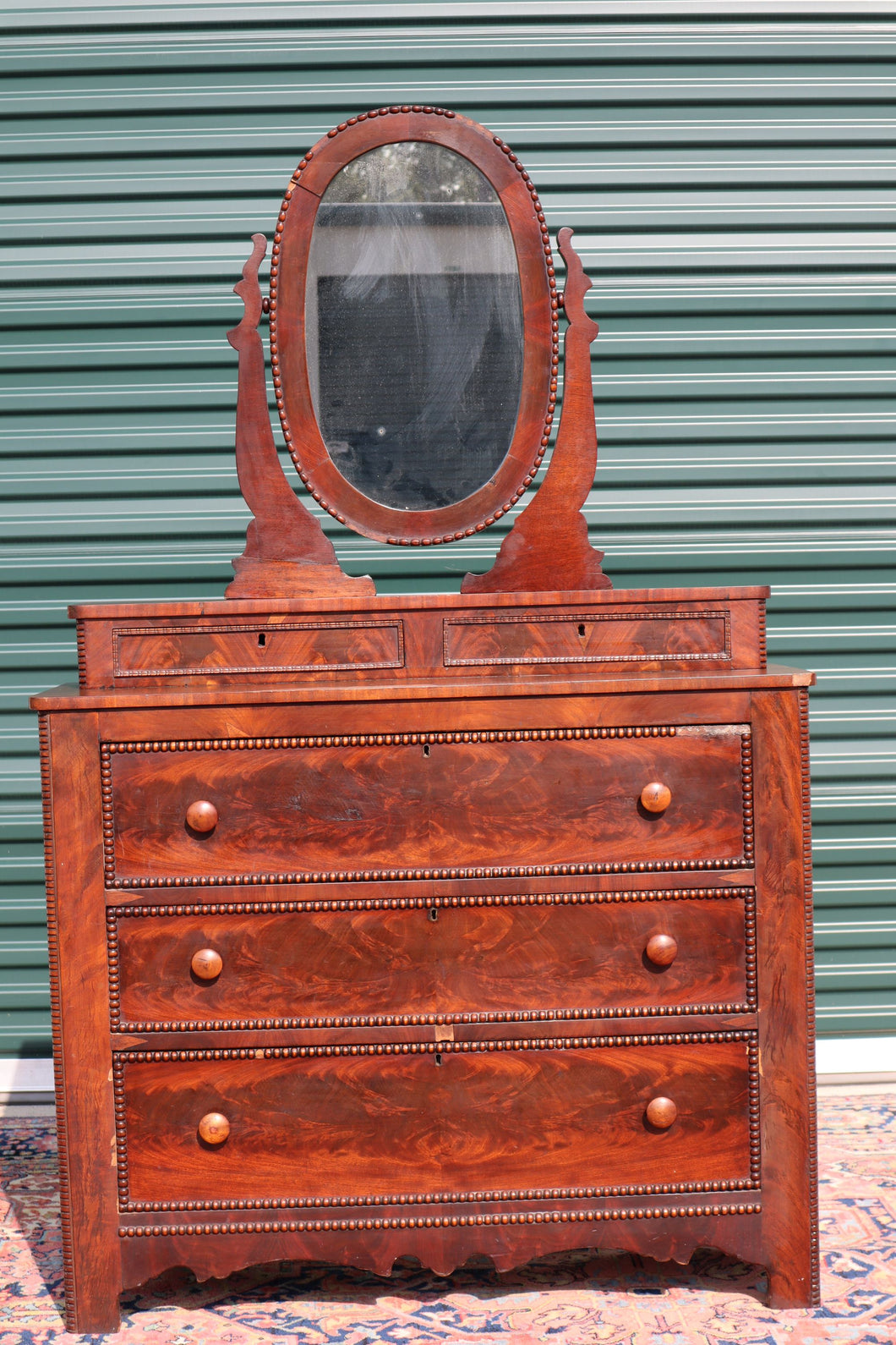 19th Century Dresser with Flamed Drawer Fronts