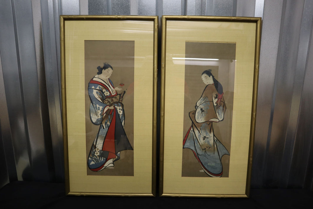 Pair of Japanese Kimono Art