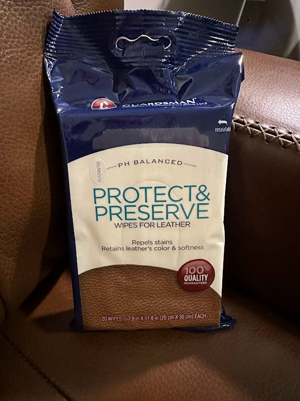 Guardsman Protect and Preserve Wipes for Leather - 20 Wipes