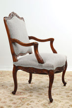 Load image into Gallery viewer, Wonderfully Carved Bergère Arm Chair - Gray Upholstery
