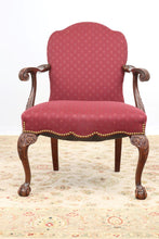 Load image into Gallery viewer, Vintage Acanthus Carved Arm Chair with Ball and Claw Feet
